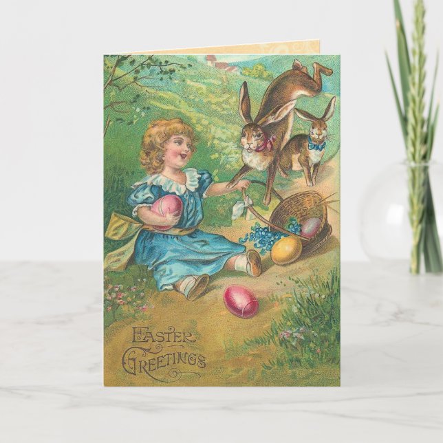 Tarjetas de felicitación de la caza del huevo de (Anverso)