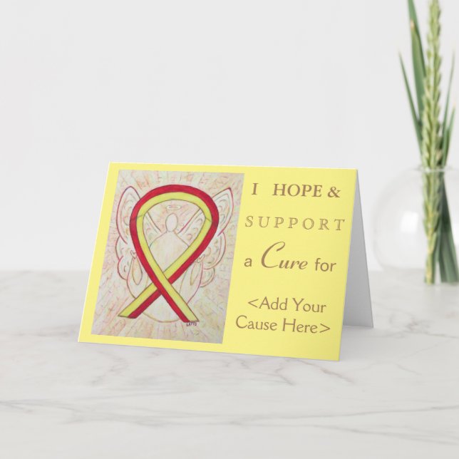 Tarjetas de felicitación de la cinta roja y amaril (Anverso)