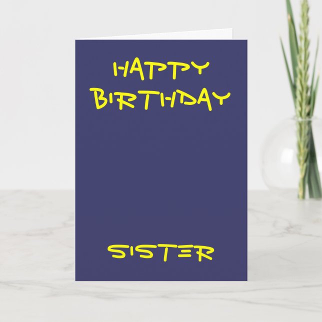 Tarjetas de felicitación de la hermana de cumpleañ (Anverso)