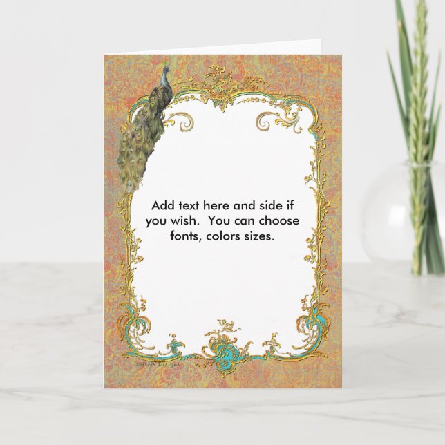 Tarjetas de felicitación de la nota de Peacock n P (Anverso)