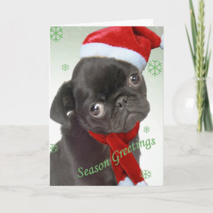 Tarjetas de felicitación de la temporada de pug pi