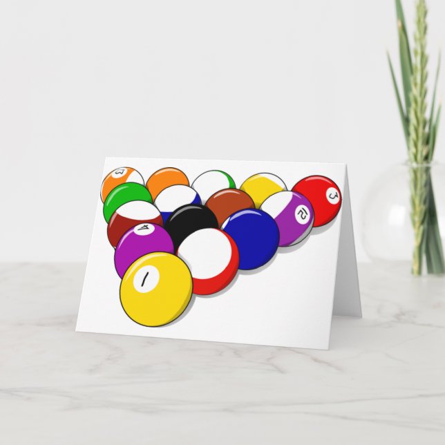 Tarjetas de felicitación de las bolas del billar (Anverso)