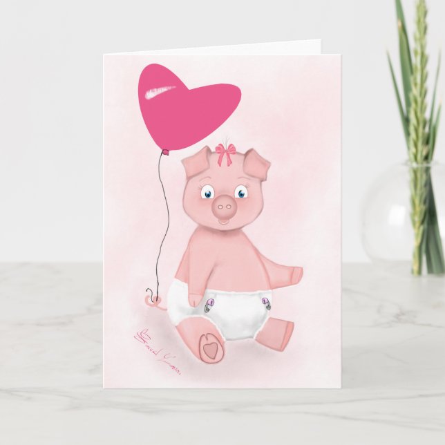 Tarjetas de felicitación de los animales del bebé (Anverso)