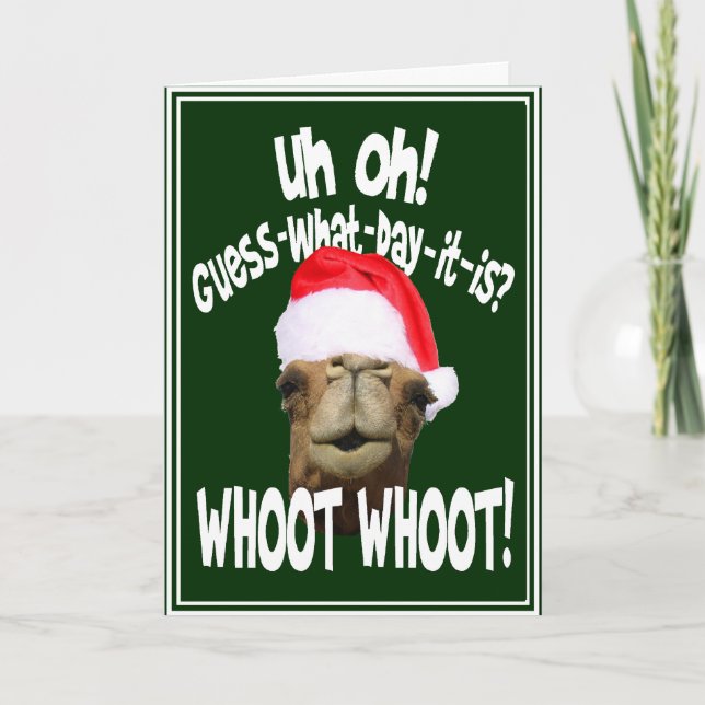 Tarjetas de felicitación de los Navidades de camel (Anverso)