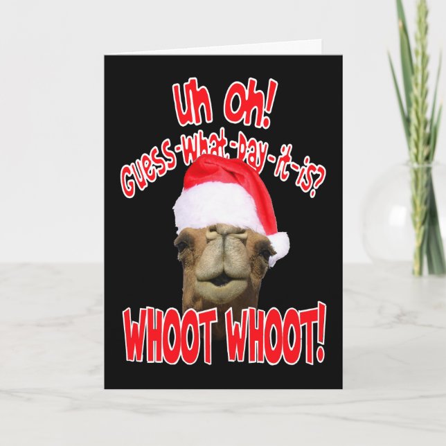 Tarjetas de felicitación de los Navidades de camel (Anverso)