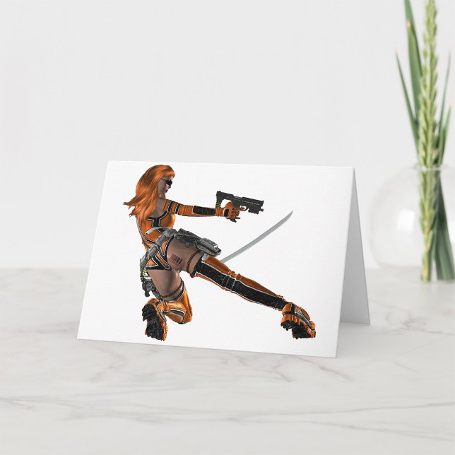 Tarjetas de felicitación de mujer guerrera (Subido por el creador)