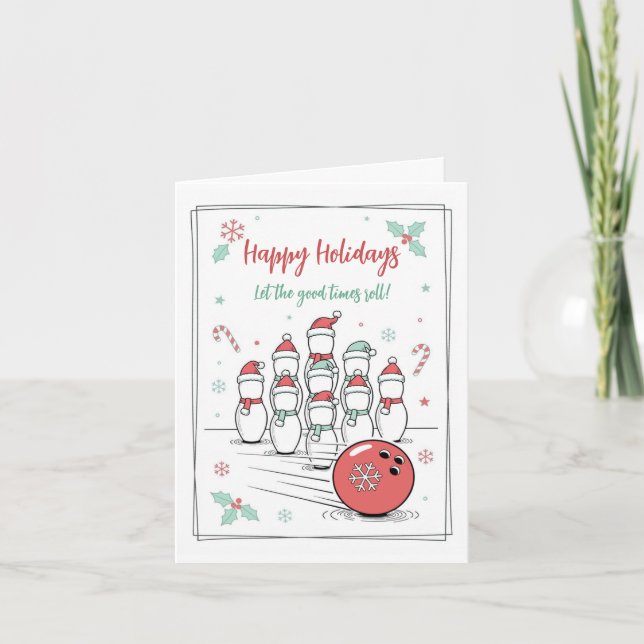 Tarjetas de Felicitación de Navidad de Bowling Doo (Anverso)