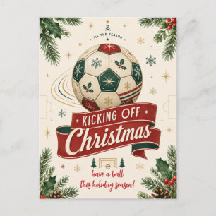 Tarjetas de Felicitación de Navidad de Fútbol Vint