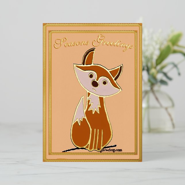 Tarjetas de Felicitación de Navidad de Hojas de Fi (Anverso de pie)