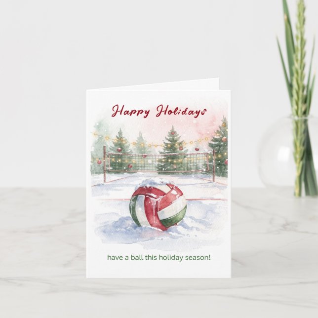 Tarjetas de Felicitación de Navidad de Voleibol (Anverso)