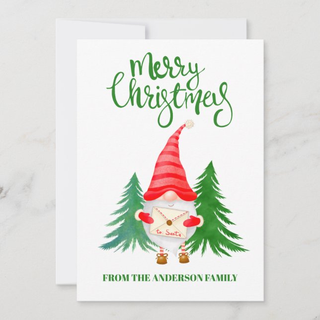 Tarjetas de felicitación de navidad Gnome Gnome (Anverso)