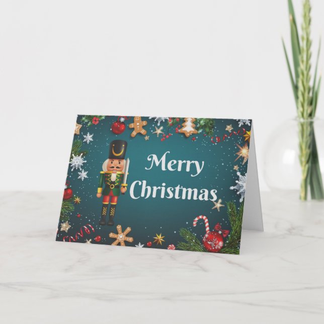 tarjetas de felicitación de Navidad y cascanueces (Anverso)