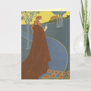Tarjetas de felicitación de Nouveau del arte