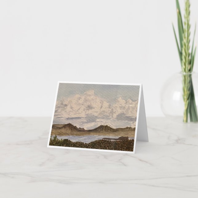 Tarjetas de felicitación de nubes sobre Mono Lake (Anverso)