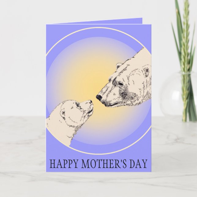 Tarjetas de felicitación de oso polar para el Día  (Anverso)