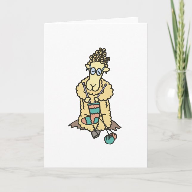 Tarjetas de felicitación de punto para ovejas (Anverso)