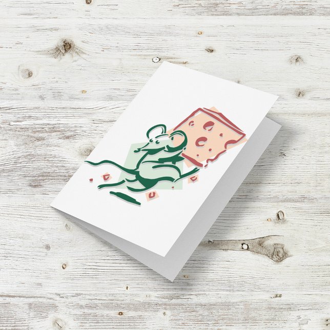 Tarjetas de felicitación de ratón llevándose queso (Subido por el creador)