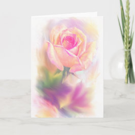 Tarjetas de felicitación de rosa acuarela sobre li