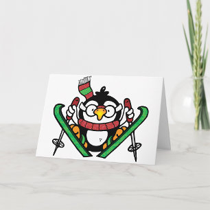 Tarjetas de felicitación de salto de esquí de ping