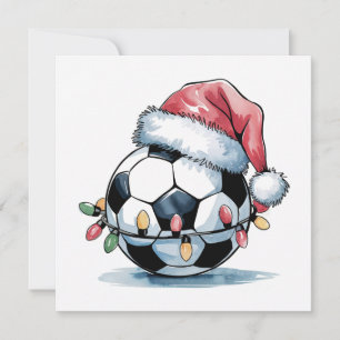 Tarjetas de felicitación de Santa Hat Ball de fútb