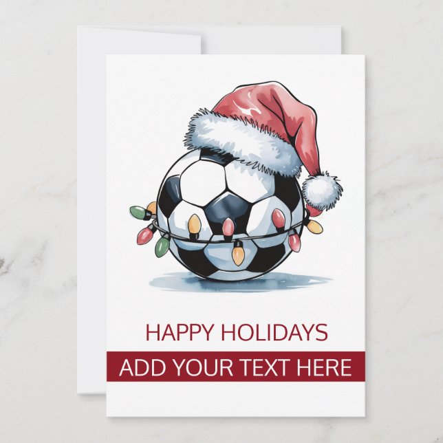 Tarjetas de felicitación de Santa Hat Ball de fútb (Anverso)
