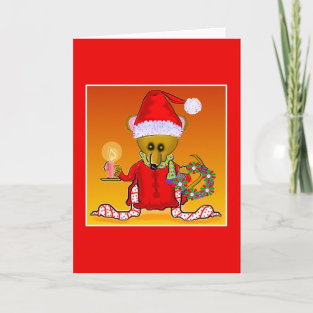 Tarjetas de felicitación de Santa Mouse (Anverso)