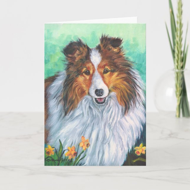 Tarjetas de felicitación de Sheepdog Shetland (Anverso)