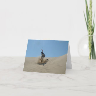 Tarjetas de felicitación de surf de arena en blanc