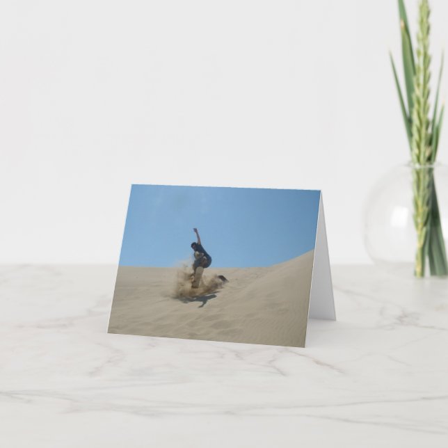 Tarjetas de felicitación de surf de arena en blanc (Anverso)