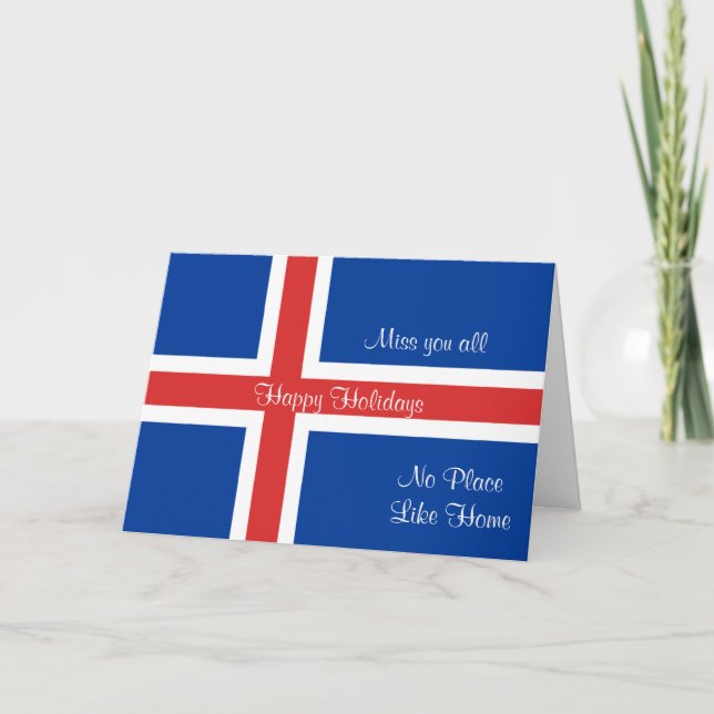 Tarjetas de felicitación de vacaciones de Islandia (Anverso)