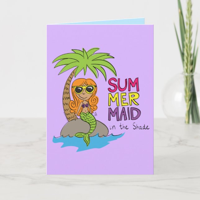 Tarjetas de felicitación de verano de la Sirena Cu (Anverso)