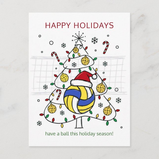 Tarjetas de felicitación de voleibol de Navidad So (Anverso)