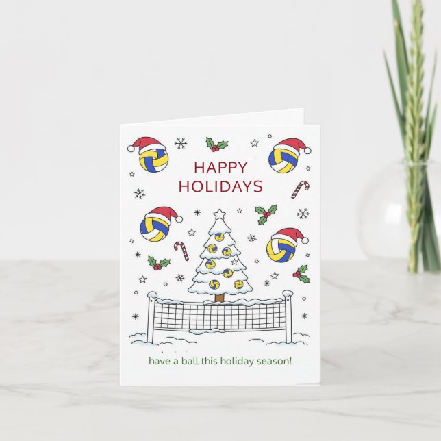 Tarjetas de felicitación de voleibol de Navidad So (Anverso)