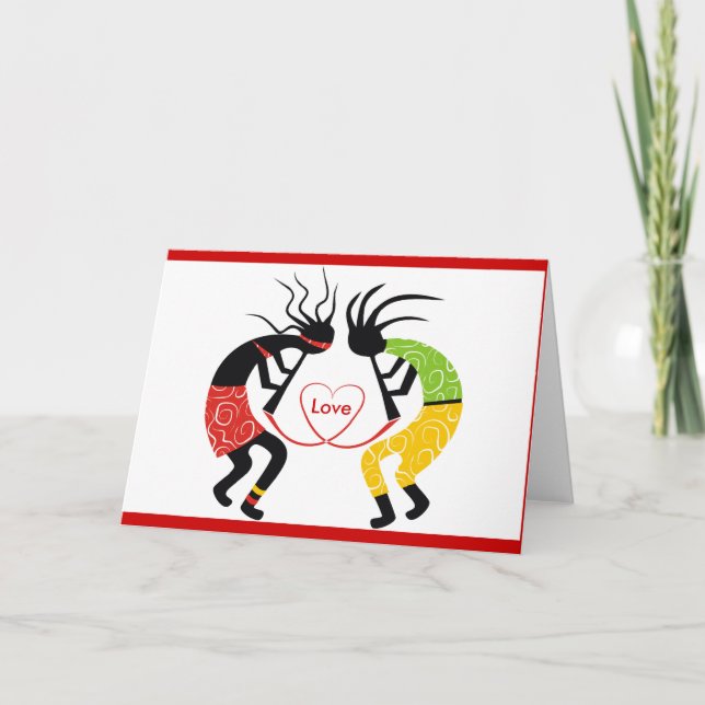 Tarjetas de felicitación del amor de Kokopelli (Anverso)
