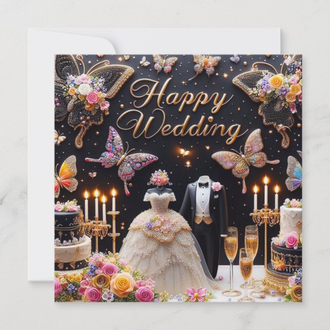 Tarjetas de felicitación del Boda (Anverso)