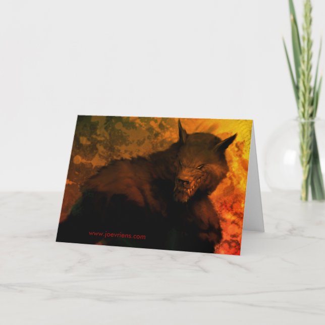 Tarjetas de felicitación del busto del hombre lobo (Anverso)