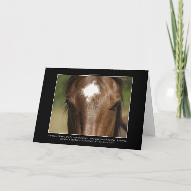 Tarjetas de felicitación del caballo y del poema o (Anverso)