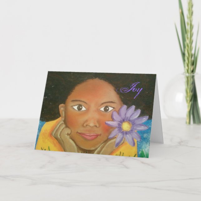 Tarjetas de felicitación del chica de la alegría (Anverso)