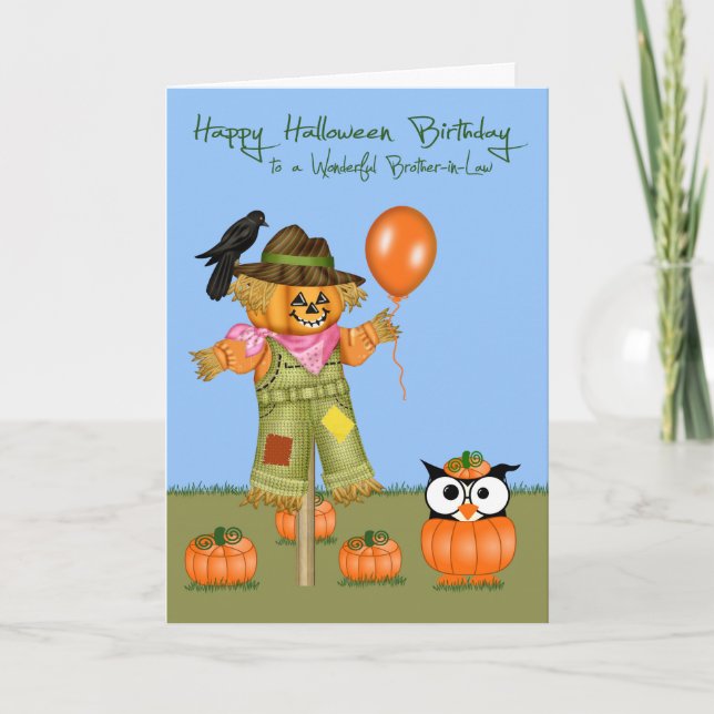 Tarjetas de felicitación del cuñado de Halloween (Anverso)