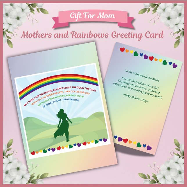 Tarjetas de felicitación del Día de la Madre Madre (Mothers and Rainbows Mother's Day Greeting Card)
