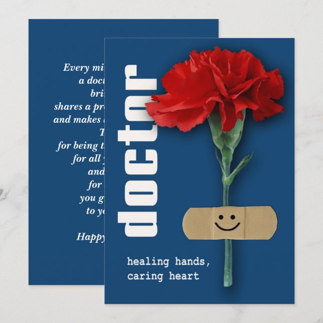 Tarjetas de felicitación del Día del Médica Feliz  (Anverso / Reverso)