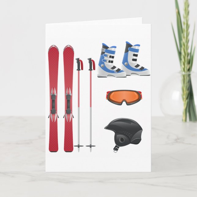 Tarjetas de felicitación del equipo del esquí (Anverso)