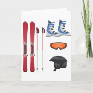 Tarjetas de felicitación del equipo del esquí