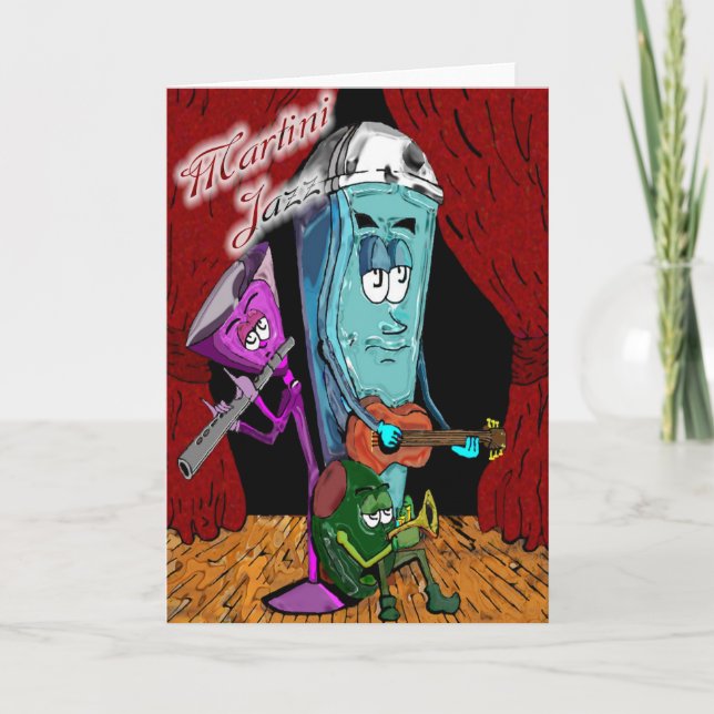 Tarjetas de felicitación del jazz de Martini (Anverso)