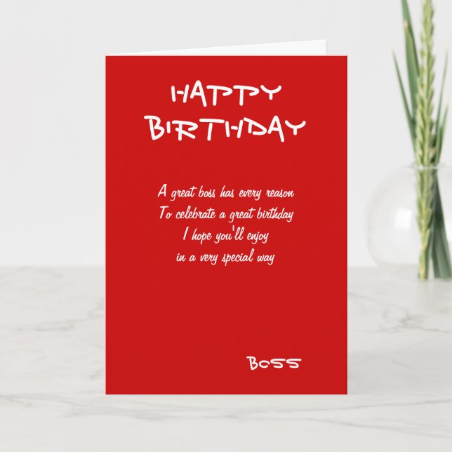 Tarjetas de felicitación del jefe de cumpleaños fe (Anverso)
