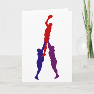 Tarjetas de felicitación del Lineout del rugbi