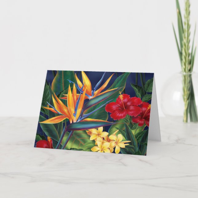 Tarjetas de felicitación del paraíso tropical (Anverso)
