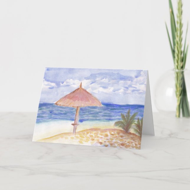 Tarjetas de felicitación del parasol de playa (Anverso)