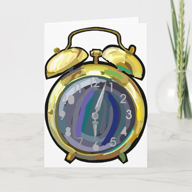 Tarjetas de felicitación del reloj de alarma (Anverso)