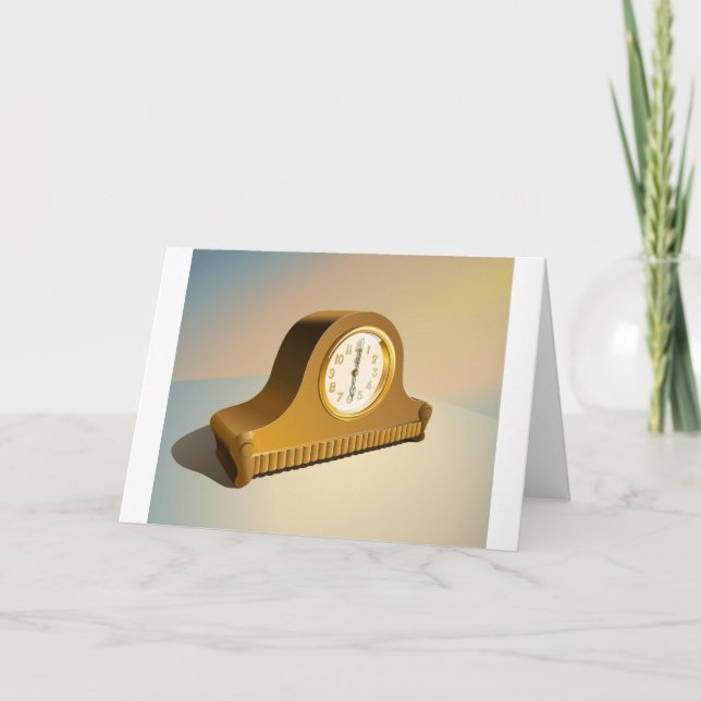 Tarjetas de felicitación del reloj del vintage (Anverso)